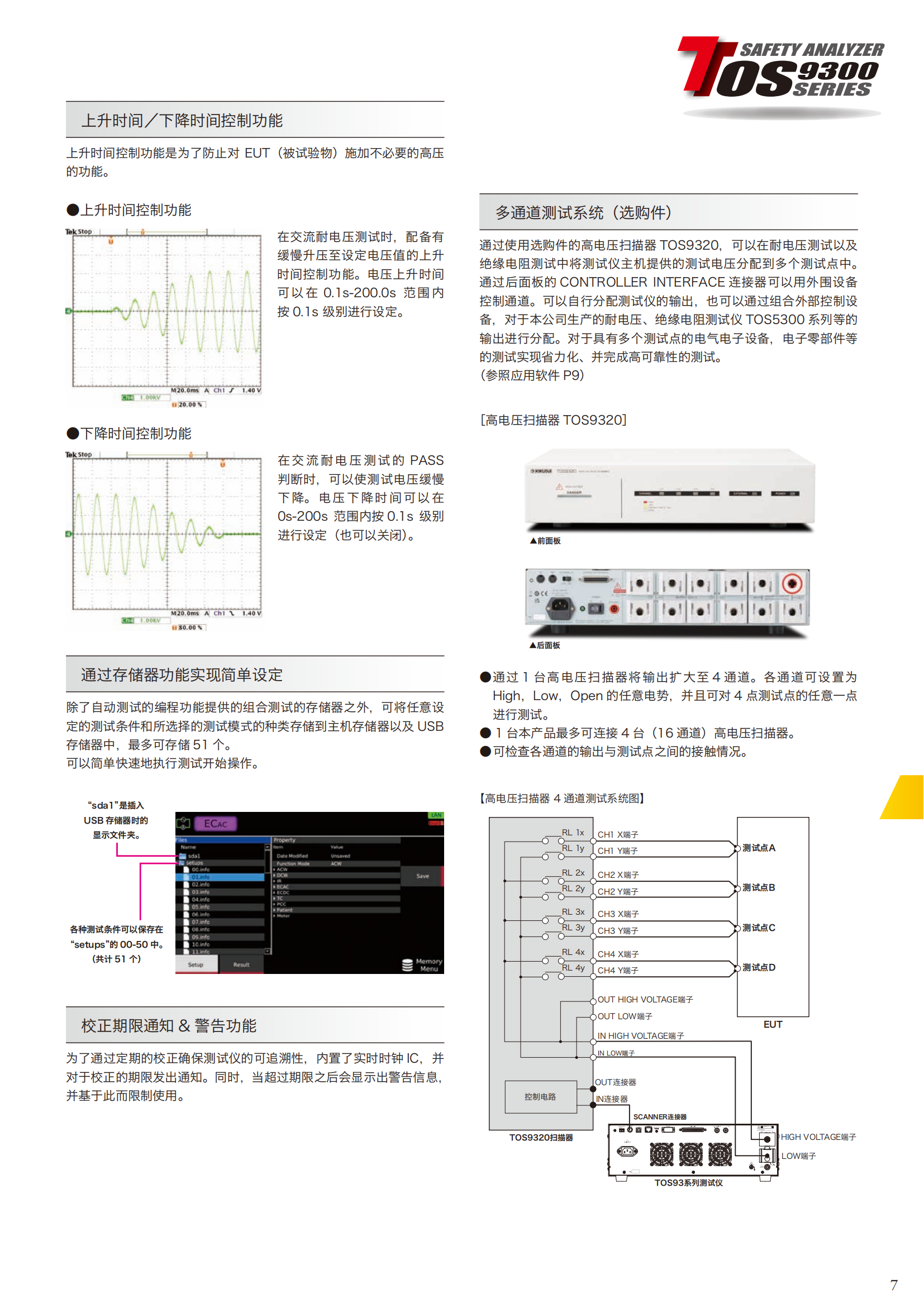 菊水电气安全标准测试多功能分析仪TOS9300 系列9301 - 广州市君翔仪器仪表有限公司